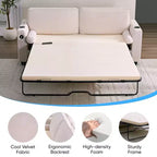 Canapé-lit Mjkone convertible avec matelas en mousse à mémoire de forme, porte-gobelets, ports de chargement USB