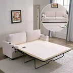 Mjkone Pull Out Loveseat Sofa Bed,Sleeper Sofa Couch Bed with Memory Foam Mattress,Cup Holder,USB Charging Ports
