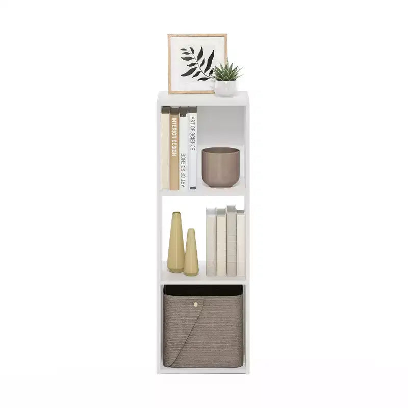 HomeStock Pelli Meuble de rangement cubique, 3x1, Blanc