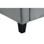 PexFix Canapé 2 places en velours avec dossier capitonné, canapé sectionnel moderne et confortable pour salon, chambre, bureau, gris