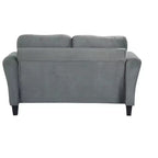 PexFix Canapé 2 places en velours avec dossier capitonné, canapé sectionnel moderne et confortable pour salon, chambre, bureau, gris