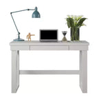 Okak Bureau d'ordinateur moderne 120 cm avec pieds renforcés, bureau avec 1 tiroir, bureau debout pour salon, bureau, étude, blanc