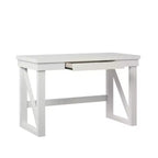 Okak Bureau d'ordinateur moderne 120 cm avec pieds renforcés, bureau avec 1 tiroir, bureau debout pour salon, bureau, étude, blanc