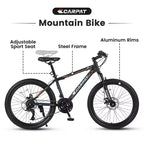 VTT Zeus & Ruta 24 avec 21 vitesses, double frein à disque, cadre en acier durable pour garçons et filles
