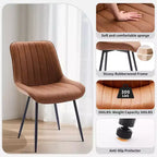 Chaise de salle à manger moderne GustoWave, lot de 2, chaises de salle à manger confortables en cuir avec coussins épais et pieds en métal pour la cuisine