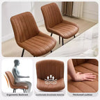 Chaise de salle à manger moderne GustoWave, lot de 2, chaises de salle à manger confortables en cuir avec coussins épais et pieds en métal pour la cuisine