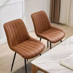 Chaise de salle à manger moderne GustoWave, lot de 2, chaises de salle à manger confortables en cuir avec coussins épais et pieds en métal pour la cuisine