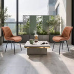 Chaise de salle à manger moderne GustoWave, lot de 2, chaises de salle à manger confortables en cuir avec coussins épais et pieds en métal pour la cuisine