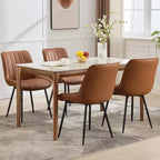 Chaise de salle à manger moderne GustoWave, lot de 2, chaises de salle à manger confortables en cuir avec coussins épais et pieds en métal pour la cuisine