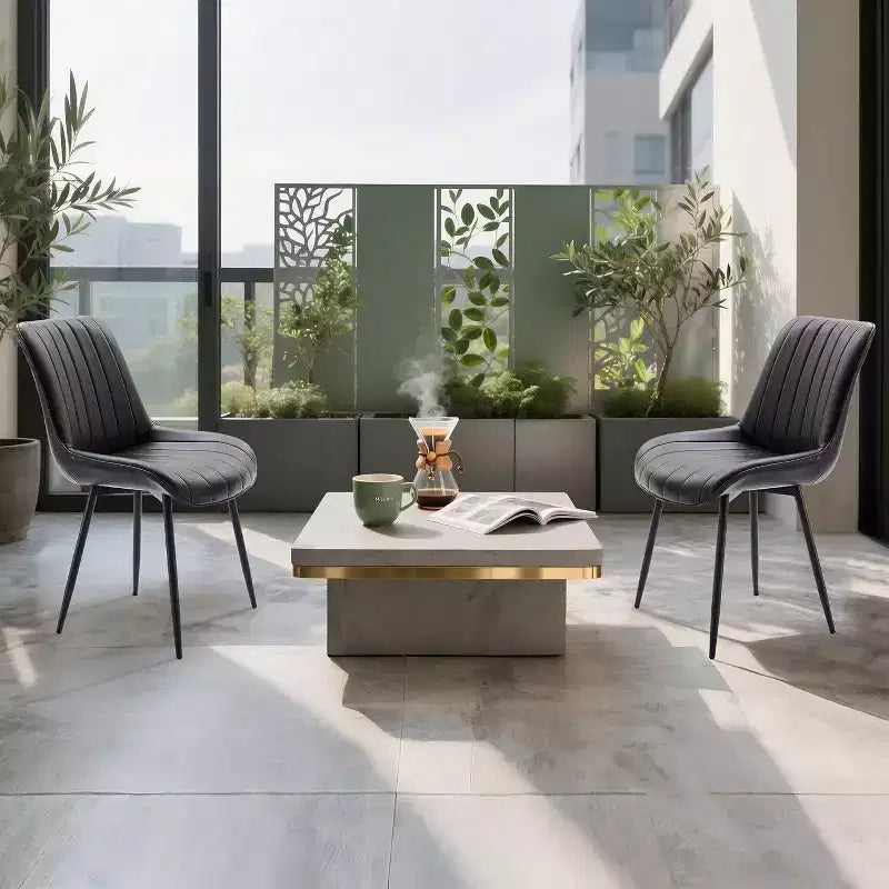 Chaise de salle à manger moderne GustoWave, lot de 2, chaises de salle à manger confortables en cuir avec coussins épais et pieds en métal pour la cuisine