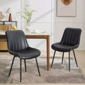 GustoWave Modern Dining Chairs Set of 2, Comfortable Leather Dining Room Chairs with Thick Cushions with Metal Legs for Kitchen