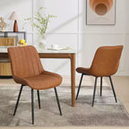 Chaise de salle à manger moderne GustoWave, lot de 2, chaises de salle à manger confortables en cuir avec coussins épais et pieds en métal pour la cuisine