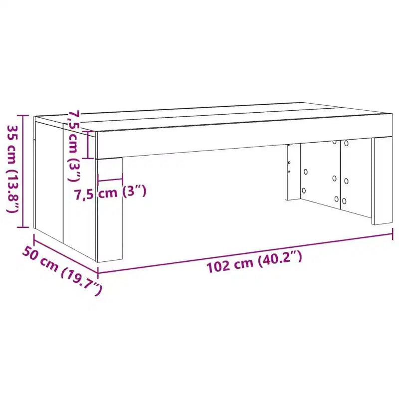 vidaXL Table Basse Chêne Artisan Bois d'ingénierie Standard Moderne