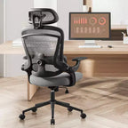 Chaise de bureau ergonomique Okak à dossier haut avec support lombaire réglable, chaise de jeu avec appuie-tête en maille, chaise d'ordinateur pour la maison, le bureau
