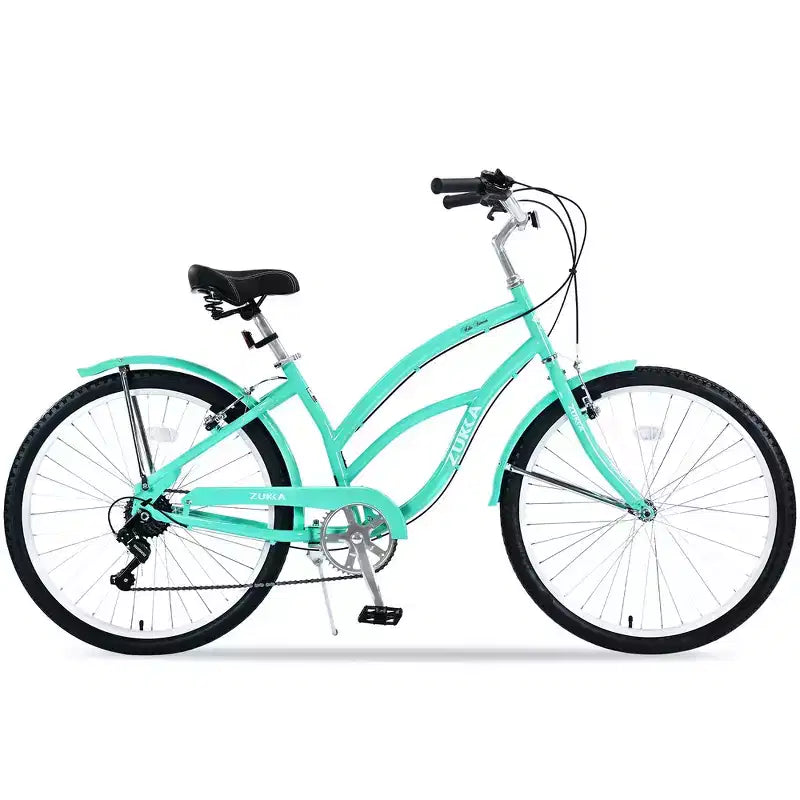 Whisen 26 Adultes Femmes Vélos de Plein Air, Vélo de Plage avec Cadre en Acier et Cadre Bas Incliné, 7 Vitesses