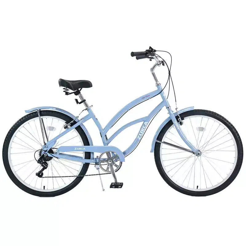 Whisen 26 Adultes Femmes Vélos de Plein Air, Vélo de Plage avec Cadre en Acier et Cadre Bas Incliné, 7 Vitesses