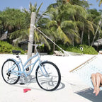 Whisen 26 Adult Women Outdoor Bikes, Beach Cruiser Bike with Steel Frame Low Swooping Frame, 7-Speed Gear
