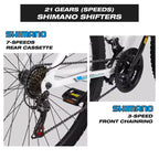 Hykolity VTT 29 pouces 29r Vélo de sport Grande taille Tout-suspendu Léger Cyclisme en plein air pour homme femme adulte - Blanc pâle