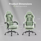Chaise de bureau ergonomique Okak avec accoudoirs rembourrés, chaise de jeu avec repose-pieds et soutien lombaire, chaise pivotante à roulettes pour la maison et le bureau