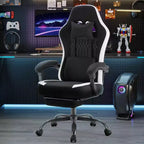 Chaise de bureau ergonomique Okak avec accoudoirs rembourrés, chaise de jeu avec repose-pieds et soutien lombaire, chaise pivotante à roulettes pour la maison et le bureau