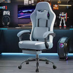 Chaise de bureau ergonomique Okak avec accoudoirs rembourrés, chaise de jeu avec repose-pieds et soutien lombaire, chaise pivotante à roulettes pour la maison et le bureau
