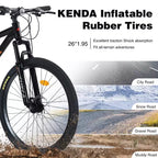 VTT tout suspendu Whisen 26 avec dérailleur arrière 8 vitesses, pneus KENDA à fourche, freins à double disque