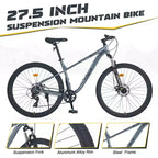 VTT Whisen 27.5 avec dérailleur arrière 8 vitesses, suspension avant, cadre en acier