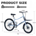 Vélo Cargo Whisen 26 avec 7 Vitesses, Cadre en Alliage d'Aluminium, Double Frein à Disque pour Femmes et Hommes