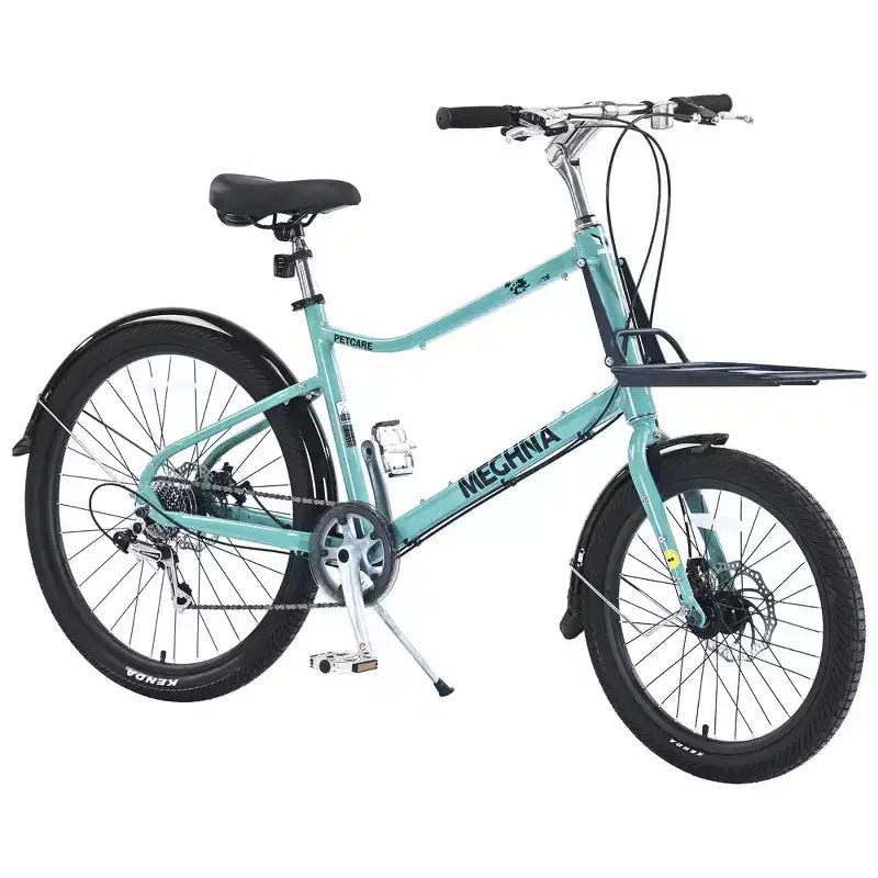 Vélo Cargo Whisen 26 avec 7 Vitesses, Cadre en Alliage d'Aluminium, Double Frein à Disque pour Femmes et Hommes