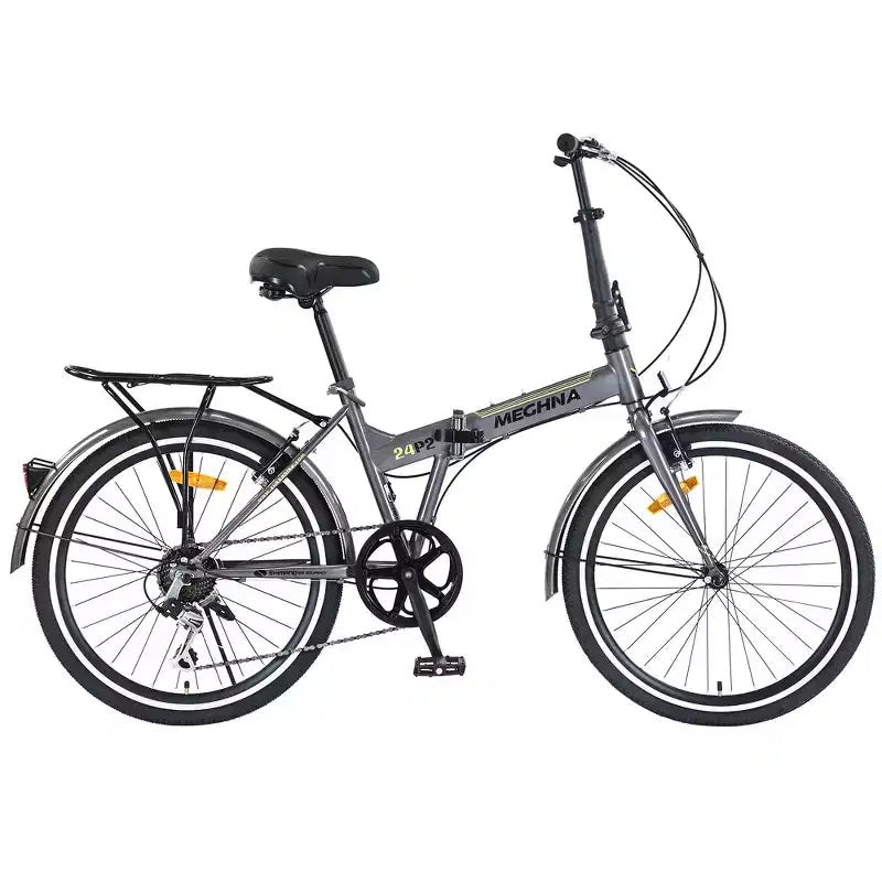 Vélo pliant de ville Whisen 24, vélos adultes avec Shimano 7 vitesses, cadre en acier