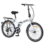 Vélo pliant de ville Whisen 24, vélos adultes avec Shimano 7 vitesses, cadre en acier