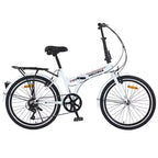 Vélo pliant de ville Whisen 24, vélos adultes avec Shimano 7 vitesses, cadre en acier