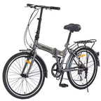 Vélo pliant de ville Whisen 24, vélos adultes avec Shimano 7 vitesses, cadre en acier