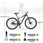 Vélo de montagne Okak 29 pouces à vitesse unique, vélo adulte avec cadre en acier et suspension avant, vélo pour hommes pour les trajets quotidiens, les voyages, la montagne