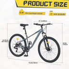 Vélo de montagne Okak 29 pouces à vitesse unique, vélo adulte avec cadre en acier et suspension avant, vélo pour hommes pour les trajets quotidiens, les voyages, la montagne