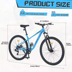 Vélo de montagne Okak 29 pouces à vitesse unique, vélo adulte avec cadre en acier et suspension avant, vélo pour hommes pour les trajets quotidiens, les voyages, la montagne