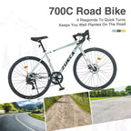 Vélo de Route Okak 700C avec Système 7 Vitesses, Vélo Adulte avec Cadre et Jante en Alliage d'Aluminium, Vélo à Frein à Disque pour Hommes et Femmes