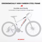 VTT Okak 27 pouces avec fourche suspendue et cadre en aluminium, VTT tout-terrain 21 vitesses avec frein à disque, vélo pour adultes hommes et femmes