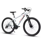 Okak 27IN Mountain Bike with Suspension Fork and Aluminum Frame, 21-Speed Dirt Bike with Disc Brake, Adult Bike for Men and Women