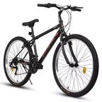 VTT Okak 24 pouces avec cadre en acier au carbone, vélo pour enfants à 21 vitesses avec double frein en V et selle ergonomique, vélo pour les trajets quotidiens et les voyages