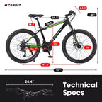 Vélo tout terrain Okak 26 pouces, 21 vitesses et freins à disque, vélo de cross pour enfants avec cadre en acier à haute teneur en carbone, vélo pour hommes adultes et adolescents