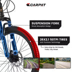 Vélo tout terrain Okak 26 pouces, 21 vitesses et freins à disque, vélo de cross pour enfants avec cadre en acier à haute teneur en carbone, vélo pour hommes adultes et adolescents