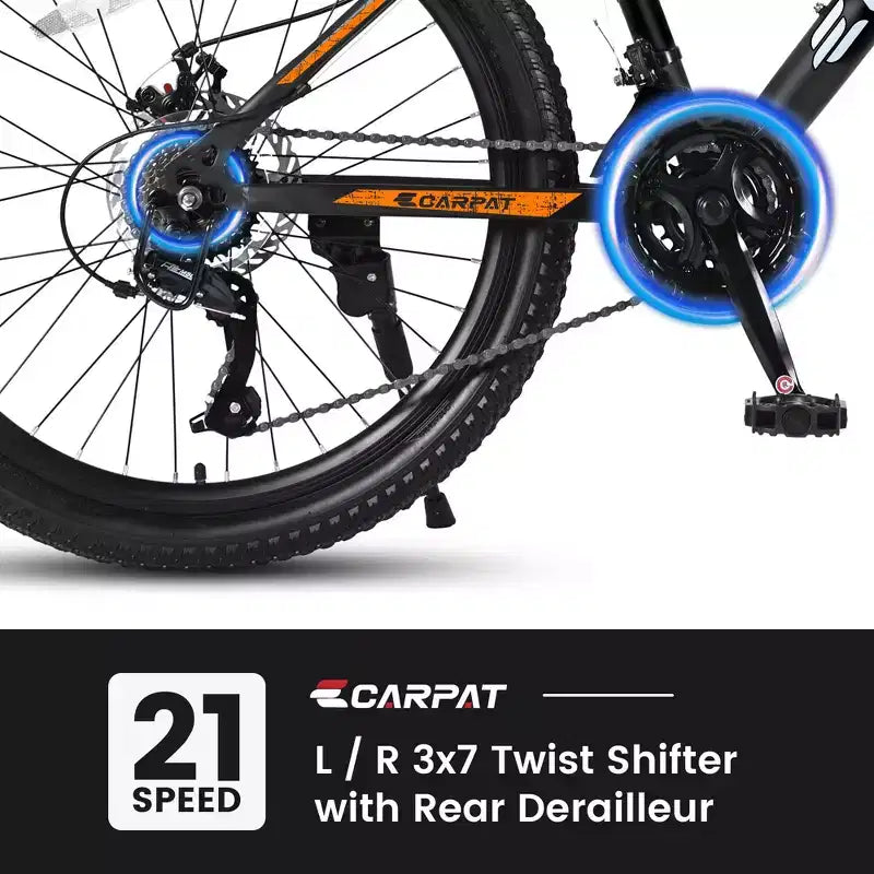 Vélo tout terrain Okak 26 pouces, 21 vitesses et freins à disque, vélo de cross pour enfants avec cadre en acier à haute teneur en carbone, vélo pour hommes adultes et adolescents