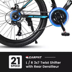 Vélo tout terrain Okak 26 pouces, 21 vitesses et freins à disque, vélo de cross pour enfants avec cadre en acier à haute teneur en carbone, vélo pour hommes adultes et adolescents