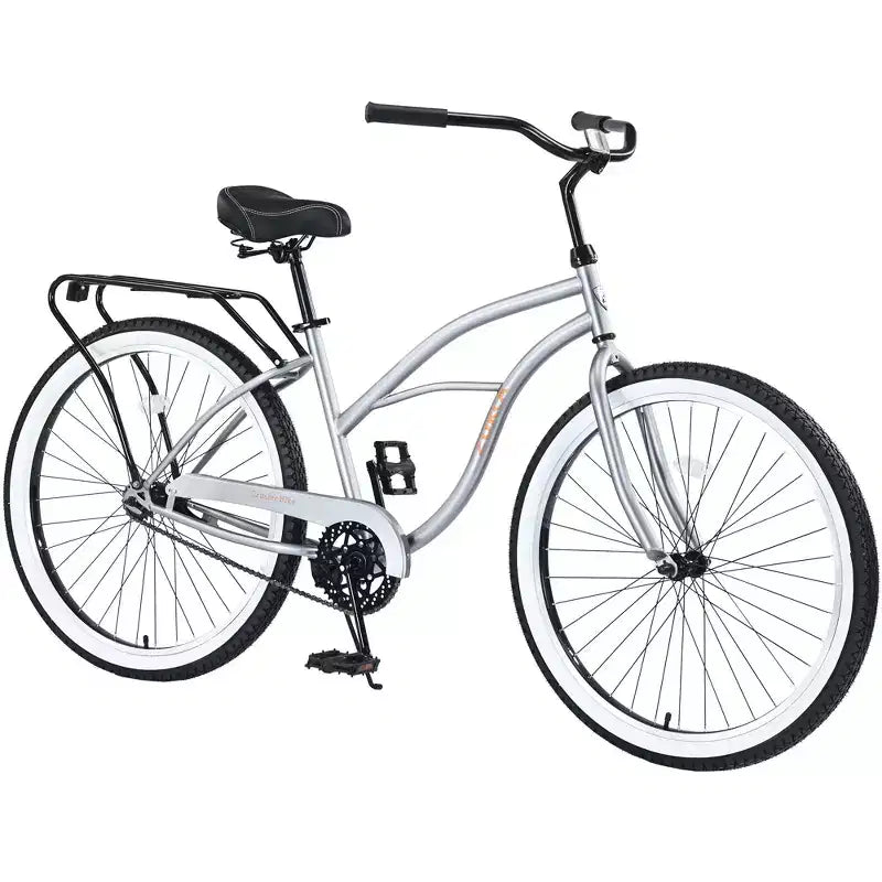 Vélos de croisière Okak 26 pouces à vitesse unique avec cadre en acier, vélo pour adultes avec roues larges et freins à rétropédalage arrière, vélo pour hommes et femmes