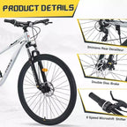 VTT Okak 29 pouces avec système 8 vitesses, Dirt Bike avec cadre en acier et suspension avant, vélo pour adultes hommes, femmes, garçons et filles