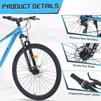 VTT Okak 29 pouces avec système 8 vitesses, Dirt Bike avec cadre en acier et suspension avant, vélo pour adultes hommes, femmes, garçons et filles