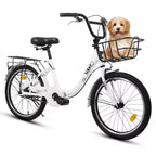 Vélo Okak 20 pouces pour enfant avec cadre en acier léger, vélos cruiser pour enfants avec frein à rétropédalage et frein en V, mini-vélo avec protège-chaîne et porte-bagages arrière