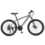 VTT Okak 24 pouces avec freins à disque doubles et suspension avant, vélo pour enfants avec 21 vitesses et cadre en acier, vélo pour garçons, filles