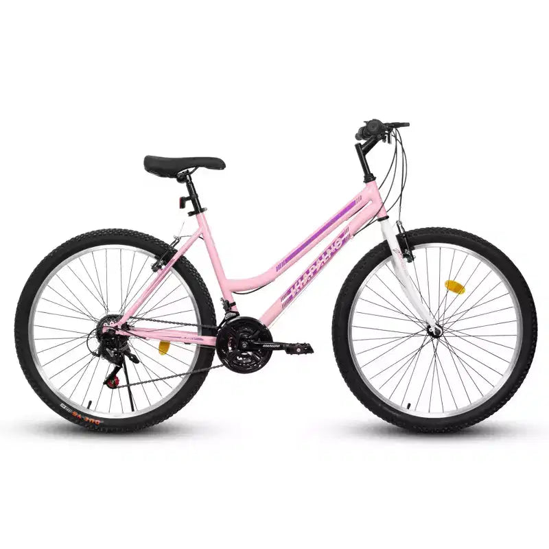 VTT Okak 24/26 pouces avec cadre en acier au carbone, vélo adulte avec système 21 vitesses et double frein en V, vélo de saleté pour adultes et adolescents